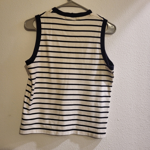 Ralph Lauren navy blue and white striped top - Picture 4 of 6